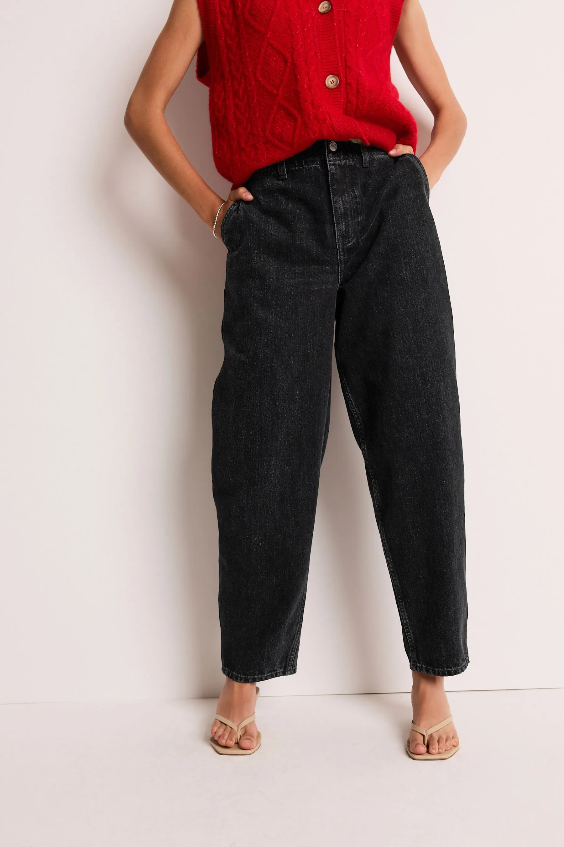 100% Cotton Balloon Barrel Jeans    