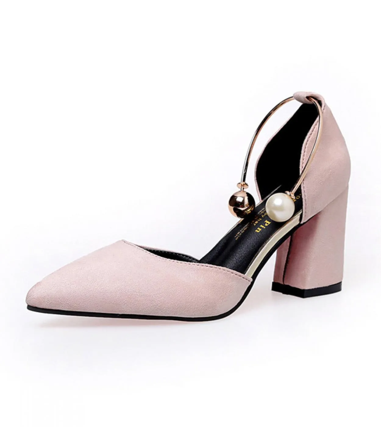 2022 New Wild Suede Pointed High Heels Word Buckle Single Shoes Comode Trend High Heels Ladies Shoes Pumps