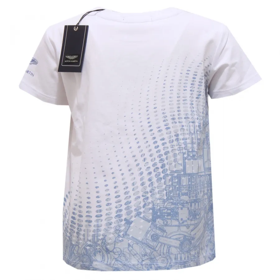 7658R maglia bimbo ASTON MARTIN BERGONZONI bianco/blu shirt kid