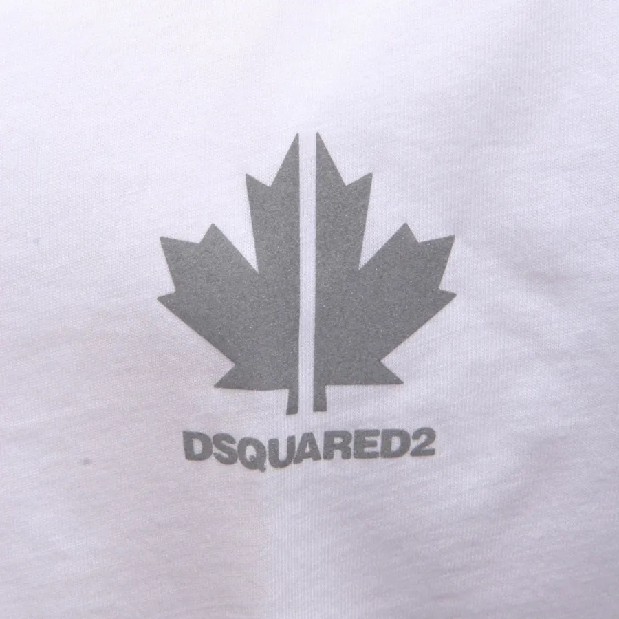 8385AH maglia bimbo boy DSQUARED2 white printed cotton t-shirt