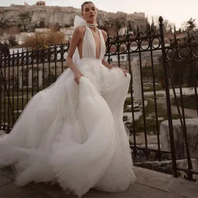 Abito da sposa in pizzo con cintura all'americana Una linea senza maniche abiti da sposa estivi per le donne 2023 Sposa avorio g