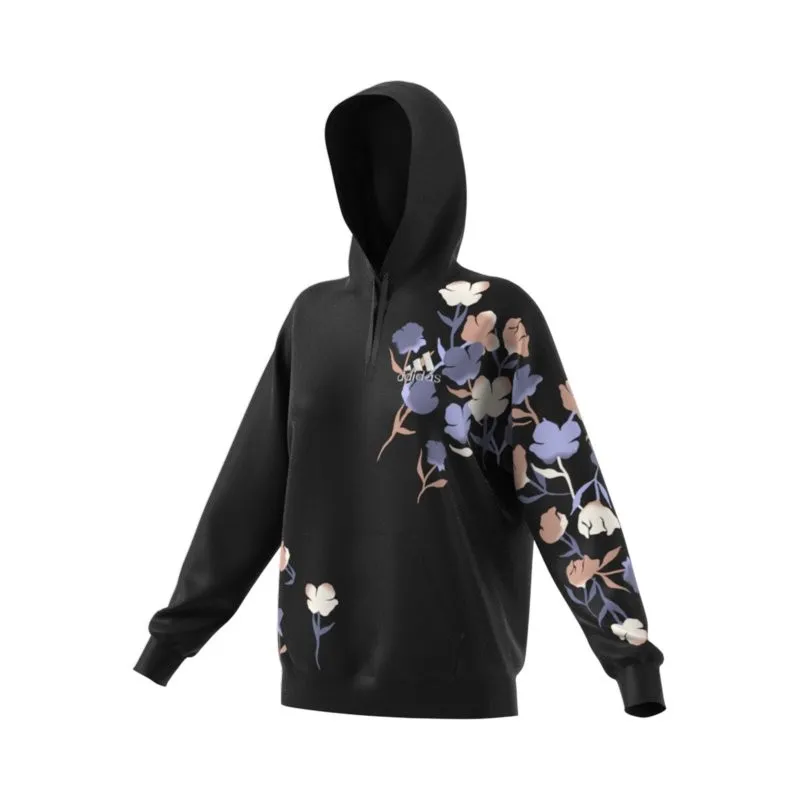 ADIDAS FELPA DONNA FLORAL HOODIE COLORE NERO FANTASIA FLOREALE