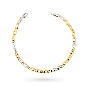 Bracciale in oro bianco e giallo 18kt maglia fantasia