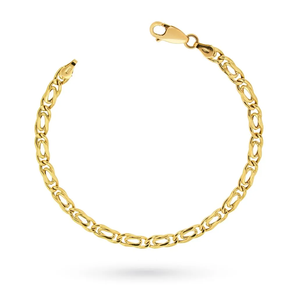 Bracciale oro giallo maglia occhio di pernice 21cm