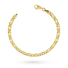 Bracciale oro giallo maglia occhio di pernice 21cm