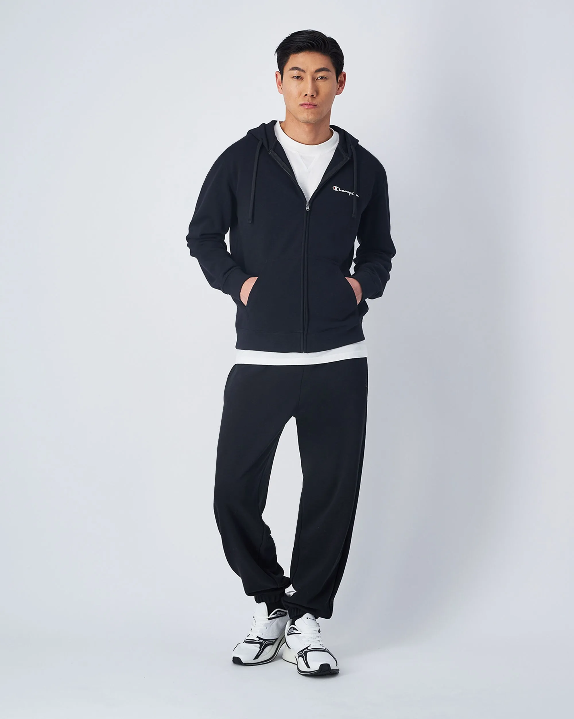 Champion Felpa Full-Zip Con Logo Champion Piccolo Nero Uomo