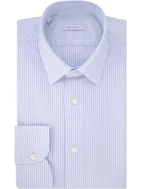 Classic Light Blue Shirt Striped Cotton Fabric