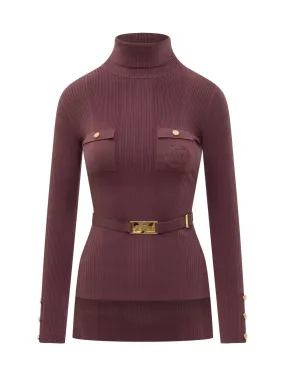 ELISABETTA FRANCHI Maglia con Ricamo Logo  