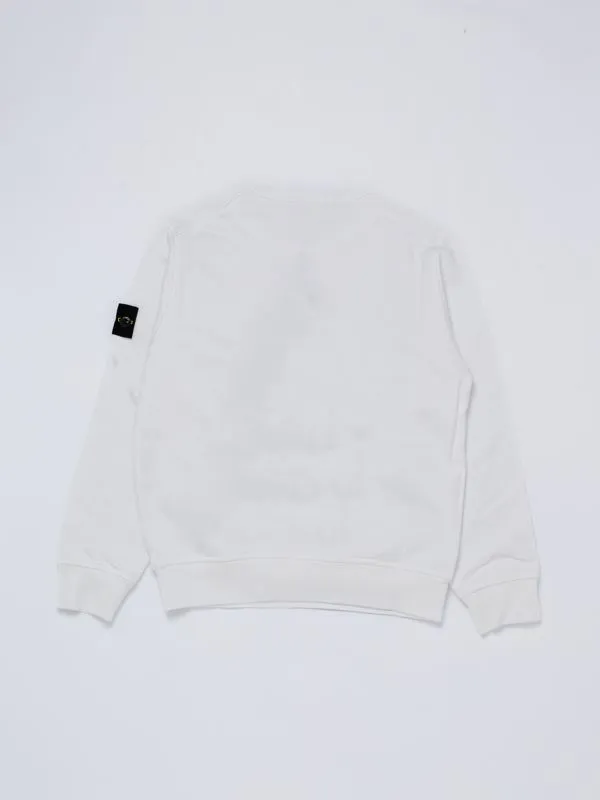 Felpa bambino Stone Island girocollo in cotone Bianco