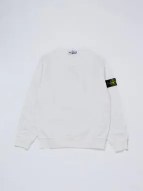 Felpa bambino Stone Island girocollo in cotone Bianco