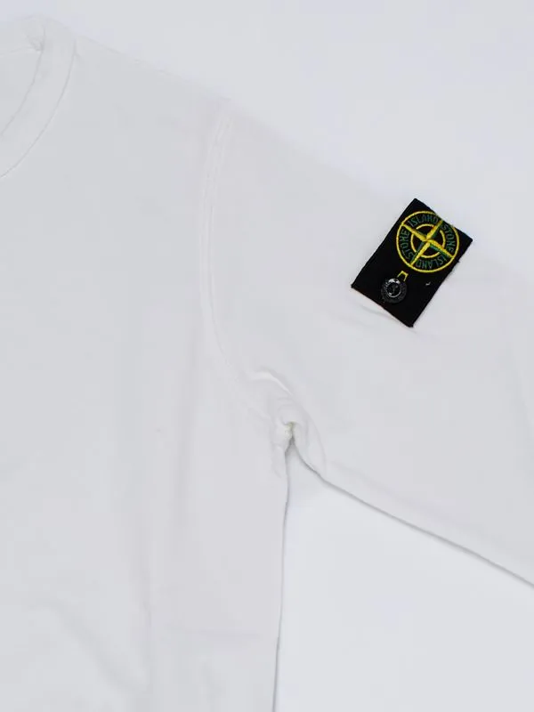 Felpa bambino Stone Island girocollo in cotone Bianco