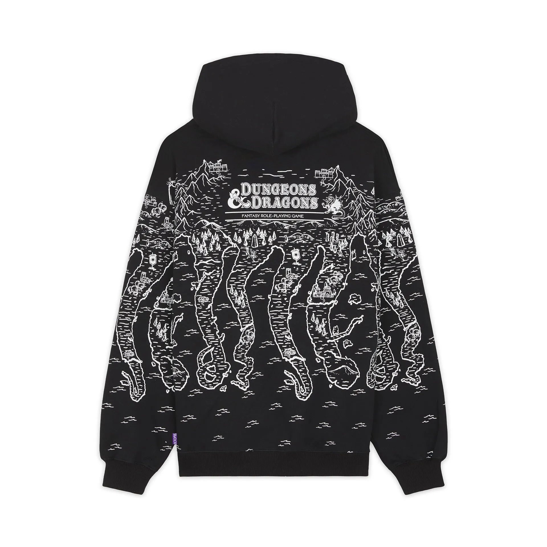 Felpa Cappuccio Octopus Dungeons & Dragons Map Hoodie Nero