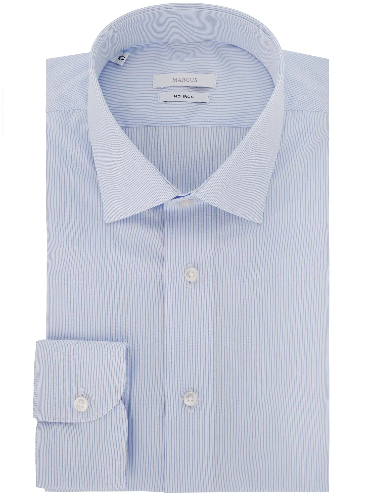 Light Blue Striped No-Iron Shirt