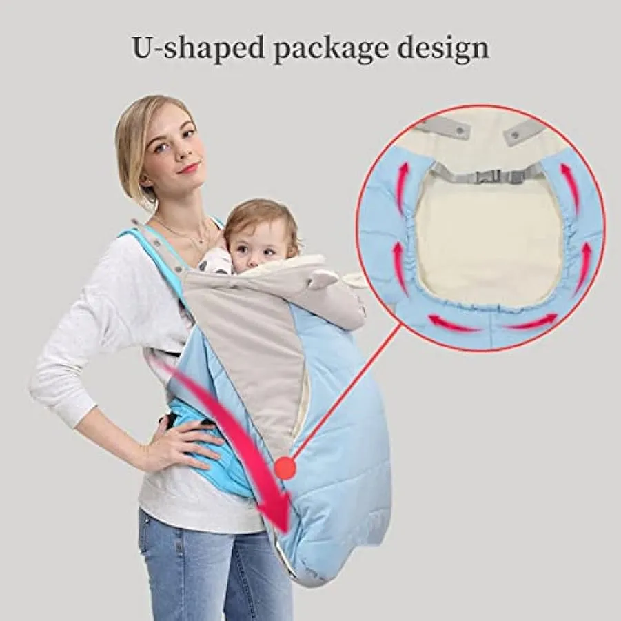 LWKBE Inverno Baby Carrier Cover Confettura con Cappuccio Universale Tutte Le Stagioni Copertura del Vettore per Bairrier, 2 Tas