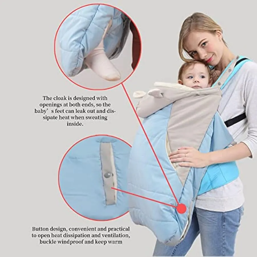 LWKBE Inverno Baby Carrier Cover Confettura con Cappuccio Universale Tutte Le Stagioni Copertura del Vettore per Bairrier, 2 Tas