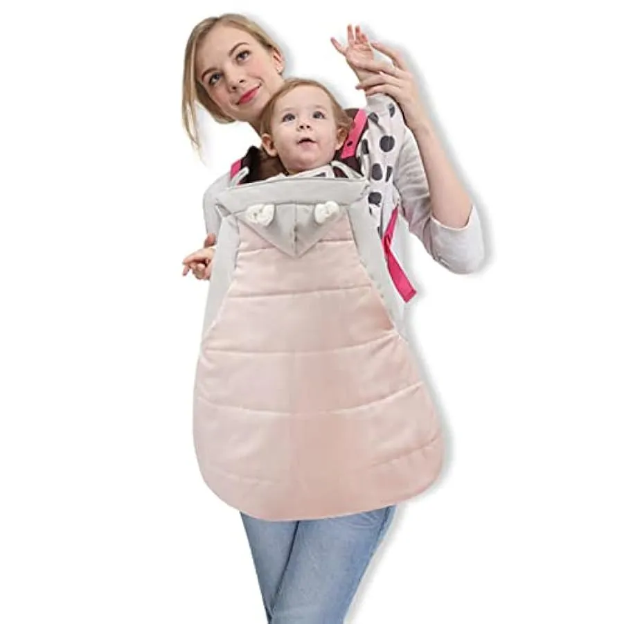 LWKBE Inverno Baby Carrier Cover Confettura con Cappuccio Universale Tutte Le Stagioni Copertura del Vettore per Bairrier, 2 Tas