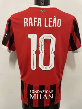 Maglia Gara Home Europa “Rafa Leao 10” Autografata Firma Singola A.C. Milan 2024/2025