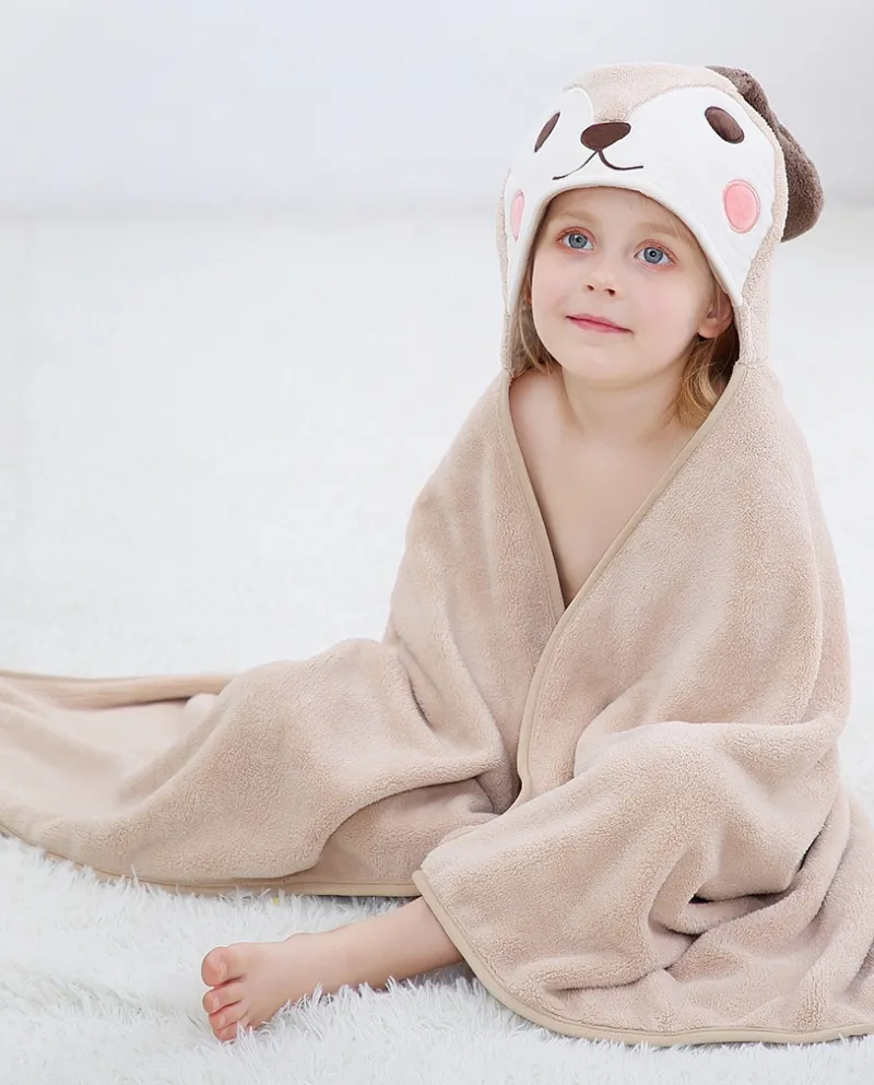 Mantello con cappuccio per bambini Asciugamano da bagno per bambini Piccola trapunta stile animale