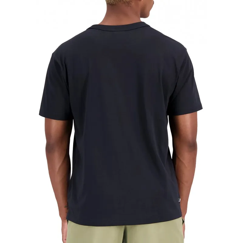 NEW BALANCE T-SHIRT UOMO ESSENTIALS REIMAGINED  COTTON JERSEY SHORT SLEEVE COLORE NERO