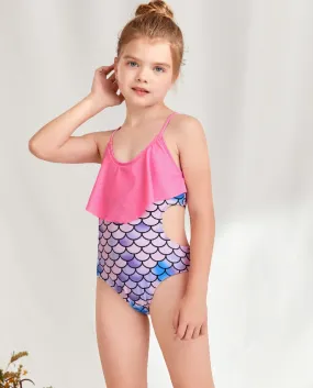 Nuovo bikini per bambini con cuciture a sirena per bambini