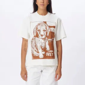 OBEY CLUMSY PUP VINTAGE BOX TEE - UNBLEACHED