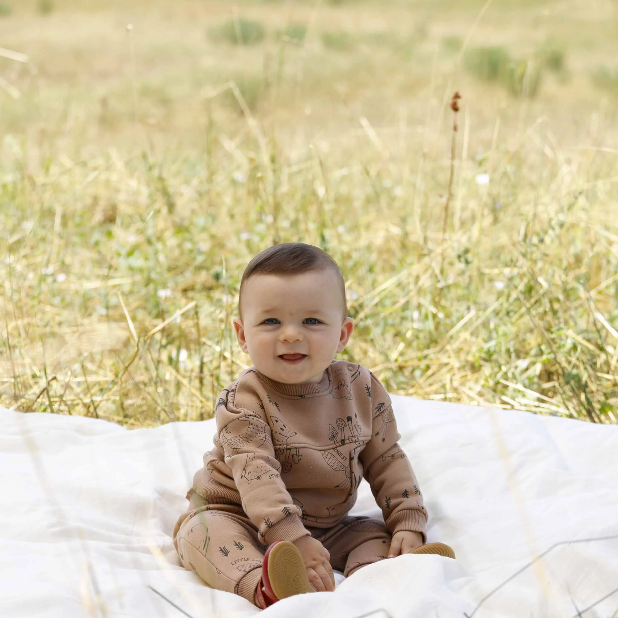 Pantalone in felpa da bambino, marrone            