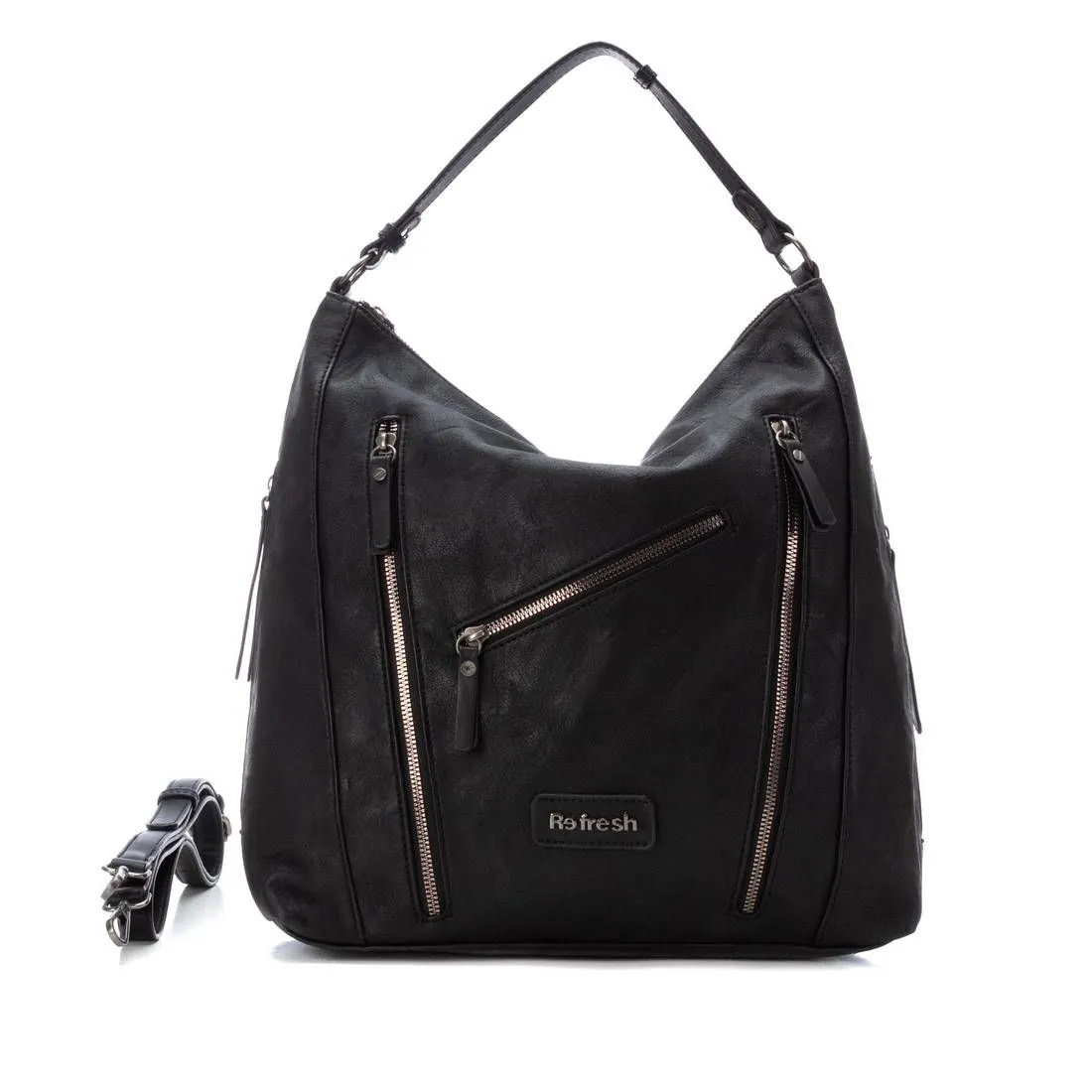 Refresh  Borsa Hobo da Donna Refresh in Ecopelle Nera 