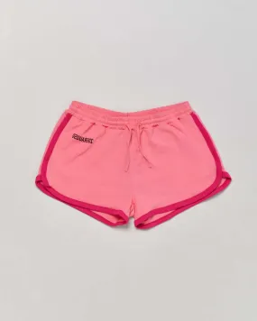 Short boxeur rosa in jersey di cotone strech con coulisse in vita e profili fucsia 12-16 anni