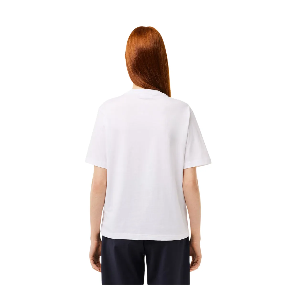 T-shirt Donna Lacoste Cotone Pima Bianco