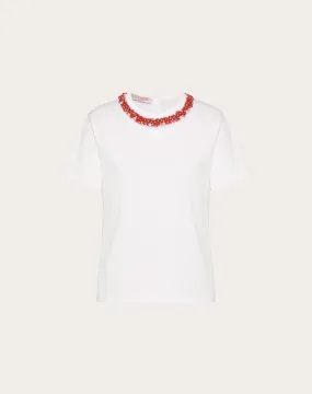 T-SHIRT IN JERSEY COTTON RICAMATA