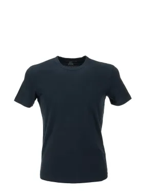 T-shirt marine girocollo in cotone silk touch