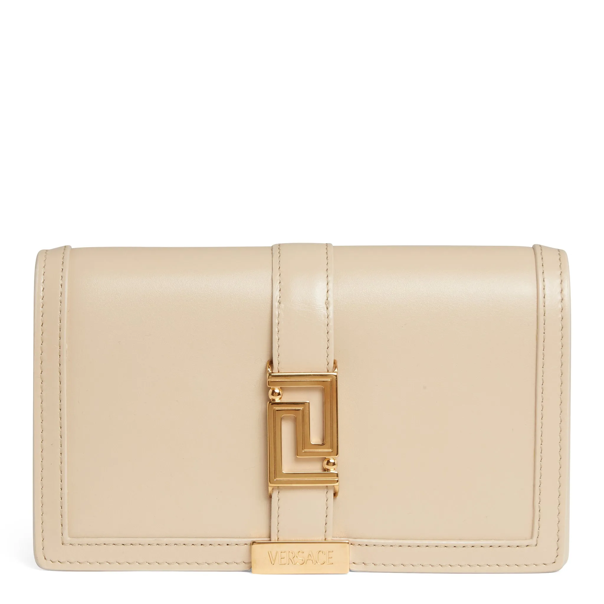 VERSACE  Borsa mini ''Greca Goddess'' in pelle beige