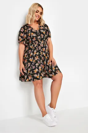 Yours Curve Floral Print Button Through Dress